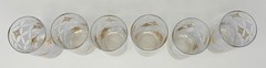 Vintage Libbey Frosted Gold Diamond Atomic MCM Highball Glasses Set of 6 Barware