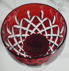 Set Of 4 Hungarian AJKA Crystal Cut ARABELLA Stem Wine Hock Glasses 8.25″ Mint
