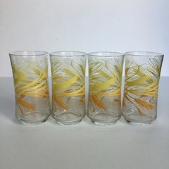 Vintage Libbey Golden Wheat Drinking Glasses Juice Tumbler Set Of 8 – 6 & 12 oz