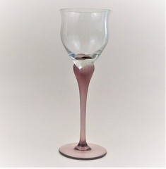 Mikasa Sea Mist Amethyst Frosted Stem Wine Glass 9.25″ Fluted Goblet Vintage