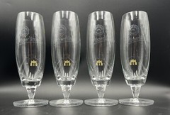 Set of 4 RASTAL Germany Footed Beer Glasses Pilsner Urquell Etched Logo 13.5 oz