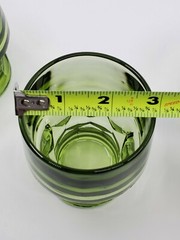 Set Of 5 Cambridge Glass Georgian Green avocado 9oz Flat Bottom Tumblers