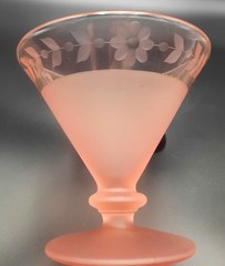 VTG Taitu Italy Pink Frosted Satin Glass Champagne replacement barware