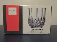 4 Cristal Eclat D’Arques Longchamp Double Old Fashioned Glasses 10.75oz