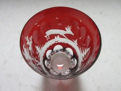 Vintage Echt Kristall (Genuine Crystal) Hand Cut Ruby/Red Cut to Clear Tumbler