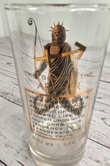 Sagittarius Zodiac Glass Tumbler Gold Vtg Highball 5 1/2″ Astrological Birthday