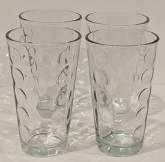 LIBBEY Drinking Glasses Cooler Tumblers, Optic Circles 16 oz Vintage 6″T Set/4