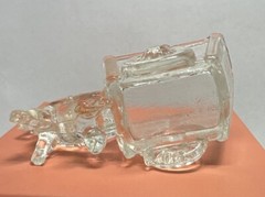 Vtg Donkey Horse and Cart Wagon Clear Glass Toothpick Holder Candy Nut Dish 50s