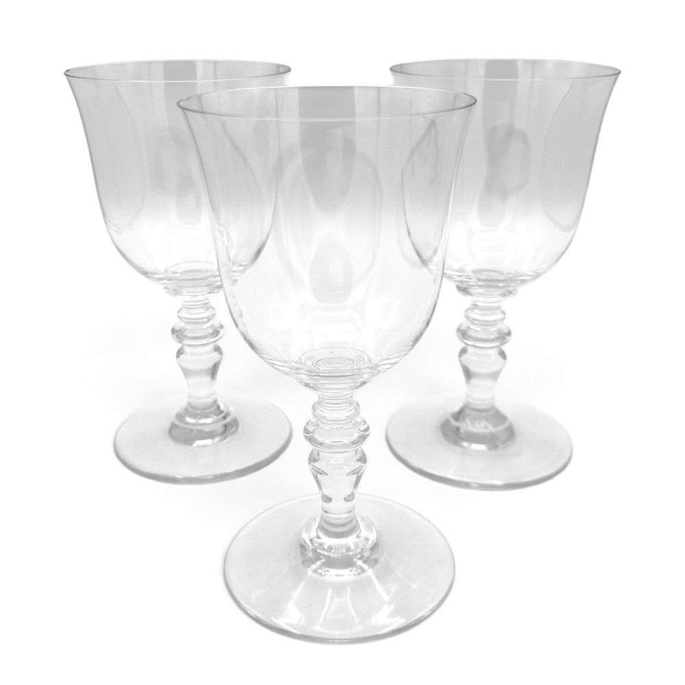 Baccarat Crystal Provence Water Goblet Wine Glass 6-3/8 France 3Pc Set Fleabites