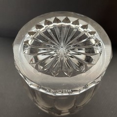 Antique Etched Glass Tumbler 10.5cm Engrave Grape Vine Victorian Crystal Vintage