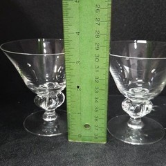 Swedish Astrid Lobed Stem Champagne Glasses, Set of 2, Vintage Sherbet Glassware