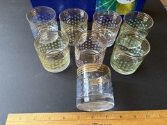 SET OF 8 FEDERAL GLASS MCM BEVERAGE GLASSES W/ORIGINAL BOX