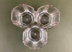 3 Grainware Carlisle Clear Lucite Acrylic Double Old Fashioned Tumblers 4.5»