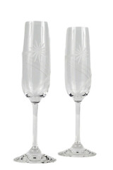 Waterford Crystal Clear Glass Marquis Millennium 2000 Etched Champagne Flutes