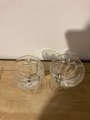 Gorham Crystal Lead 8 3/16” Tall Set Of 2 Water Goblets Signed