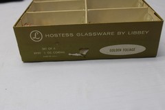 Cordial Glass Golden Foliage Glass Libbey Glass Company Set-6 w/box Vintage #1