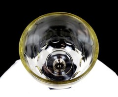 Bartlett Collins Glass Thumbprint Clear Mold Blown Antique 6 1/8″ Goblet 1915-80