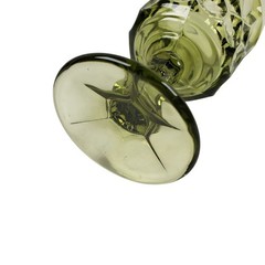 Vintage Noritake Thumbprints & Panels Wine Glass Set of 3 Green MCM 1970-80s