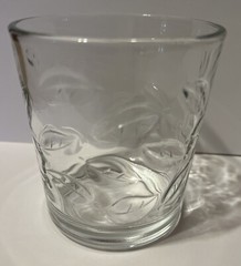 Libbey Embossed Leaves Clear Glass Lowball On The Rocks Glass 12oz.