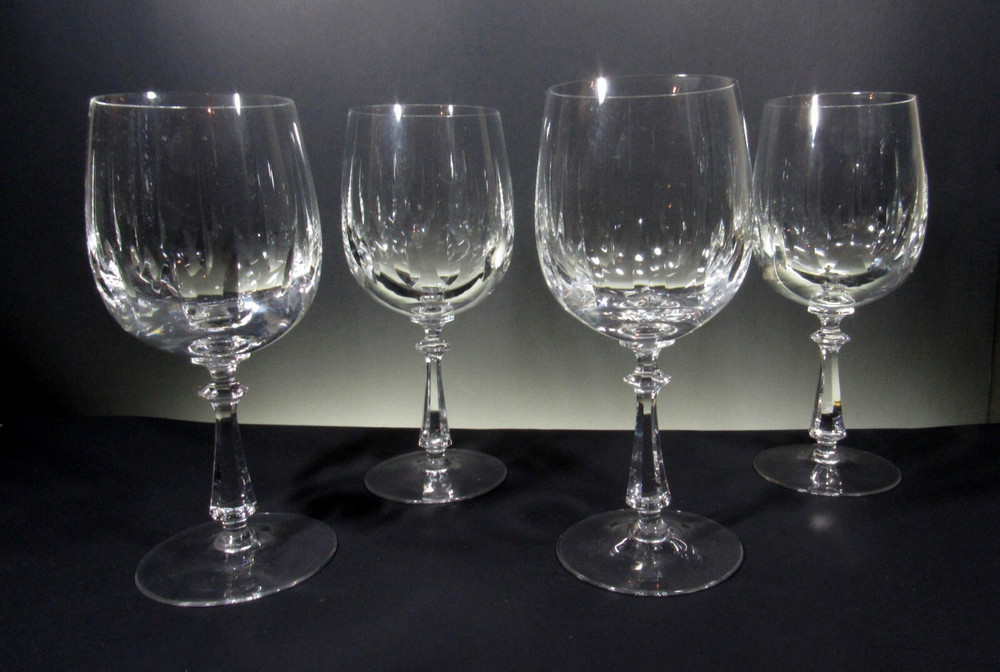 GORHAM CRYSTAL TIVOLI SET OF 4 VINTAGE 7 INCH CRYSTAL WATER GOBLETS