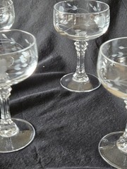 Princess House Bordeaux Crystal Champagne/Sherbet Glass 1980’s Set of 4 Holiday