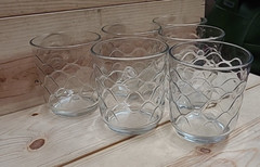 *SET OF 6* VINTAGE LIBBEY CLEAR CANCUN GLASS Juice/Whiskey 1980s Beauties