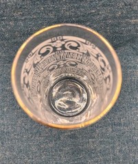 Anchor Hocking CHANTILLY Tumbler Glass Gold Edge 5 Inches Tall MCM Barware