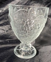 OPTIC PASABAHCE TURKEY CIRCLE OF ART GLASS 3D RAISED FRUIT COCKTAIL GLASS