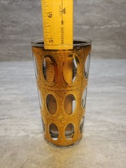 Vintage Pisa 22 Karat Crackled Glass Highball Tumbler by Culver