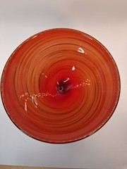 Vintage Pier 1 Imports Hand Blown Martini Glass Multicolor Art Glass Barware