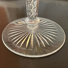 St. Louis Glass? Cut to Clear Crystal Wine Hock Yellow Chartreuse Air Twist Stem