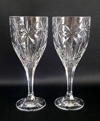 Palm Crystal South Beach Collection GODINGER Water Goblet Glass 8 1/8″ Set of 2