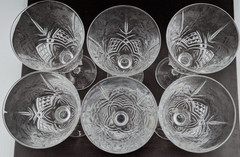 Set of 6 Cristal D’Arques Masquerade Crystal Wine Glasses Water Goblets 7-1/2″