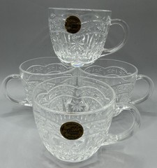 (Set of 4) Cristal D’Arques France Vintage Clear Crystal Punch/Tea/Coffee Cups