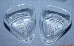Set of 2 Glenfiddich Heavy Triangular Rocks Whiskey Bar Glasses Stag Deer Head