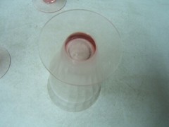 Fry 1-5-Pink Straight Optic Ice Tea Glasses Set of 4 Good condition Flea Bites