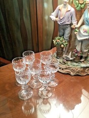 VTG Belfast Bohemia Leaded Crystal w/Cut Vertical & Horizontal Design Glassware