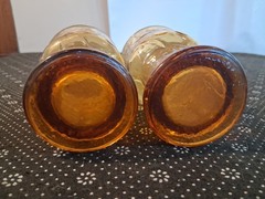 2 Vintage 1970s Libbey BoHo Country Garden Daisy amber glass 5” tumbler