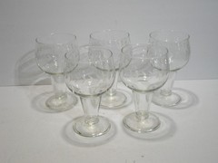 Vintage Anchor Hocking Laurel Gray Cut Beer Glasses set of 5