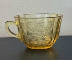 Vintage Amber Glass Teacup Madrid Recollection Pattern Indiana Glass Co 1980s