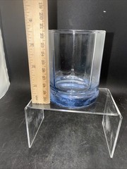Vintage Anchor Hocking Essex Light Blue Glass Tumbler Rocks Glass Faceted
