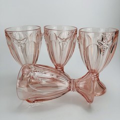 Lenox Butterfly Meadow Pink Glass Iced Tea Glasses Set of 4 Dragonfly 7”