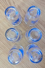 Hazel Atlas Krafty Swanky Swig Juice Glasses Set of 6 Blue Baby Animals