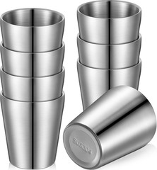8 Pack Stainless Steel Insulated Cups 10 oz Vacuum Double Wall Water Mugs