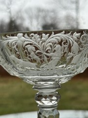 Fine Lobmeyr Cut and Engraved Champagne Coupe, Circa 1900 Classical Scenes