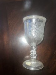 1 Heart Design Water Goblets Wine Glasses Produced By Fostoria For Avon