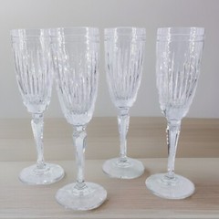 4 Vtg Waterford Marquis Hanover 8 3/4″ Fluted Champagne Glasses No Trim