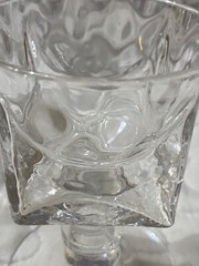 Bryce Rare unusual Stemware Textured Design square to round goblet 4”