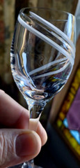 6) Durand Cristal D’ Arques CORDIAL Sherry Glass FARANDOLE Spiral Cut 5.5″ EXC.