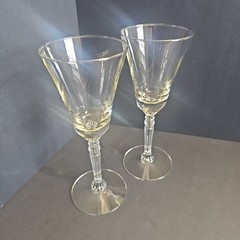 Glastonbury Lotus – Pattern Stem 470 – 2 Wine Glasses Vintage 7 In. – M4